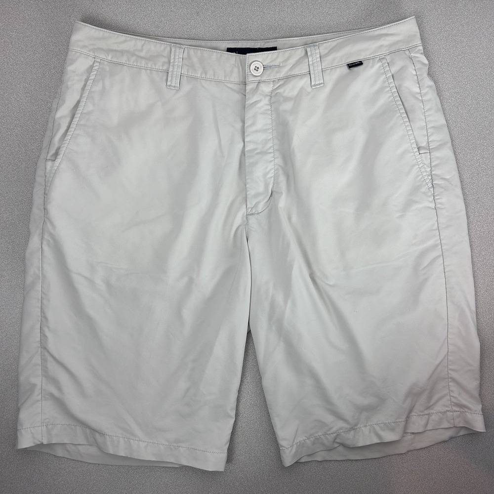Travis Mathew Chino Shorts Mens 36 Stretch Preppy Casual 11" Inseam Off White